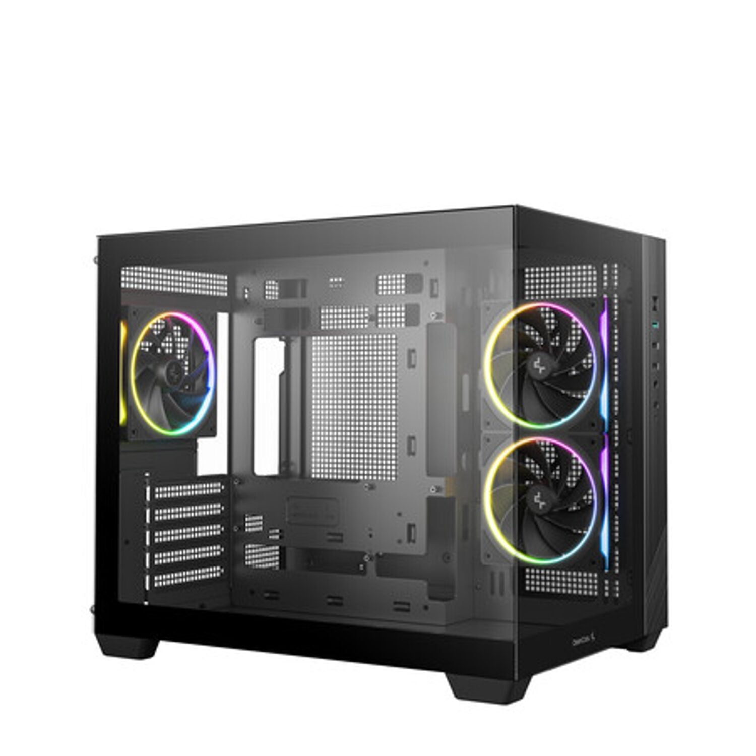 Deepcool CG330 3F Panoramic Dual-Chamber Micro-ATX Gaming Chassis - Black-1