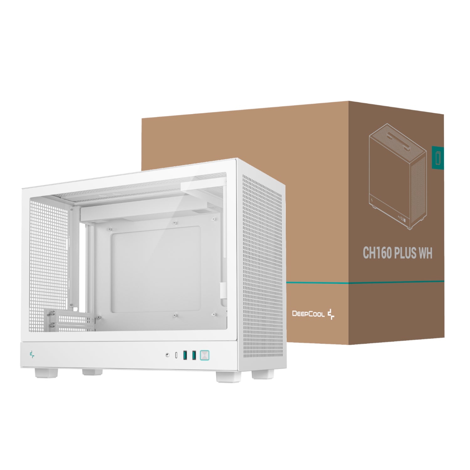 DeepCool CH160 PLUS Micro-ATX Chassis - White-0