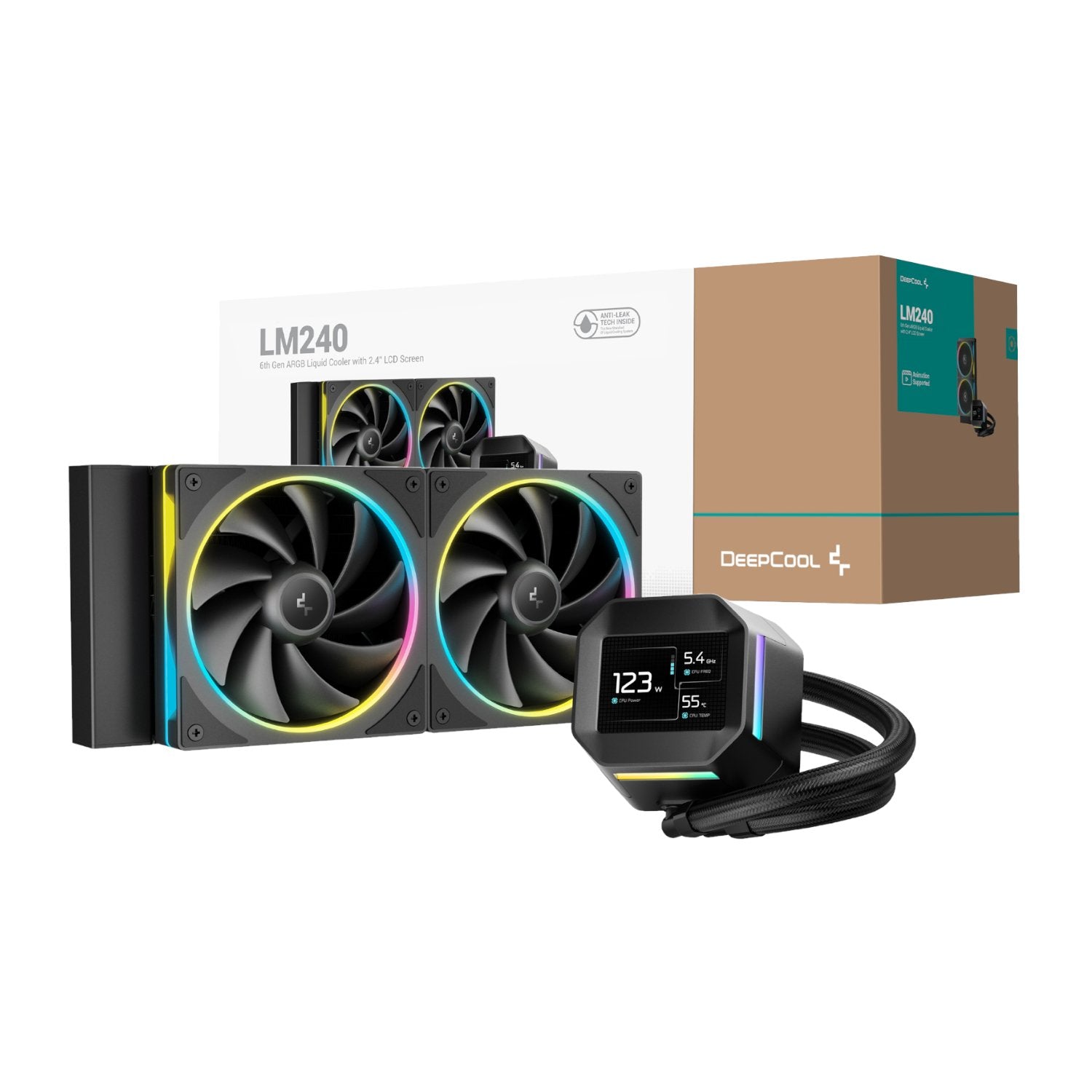 DeepCool LM240 ARGB 240mm AiO Liquid Cooler - Black-0