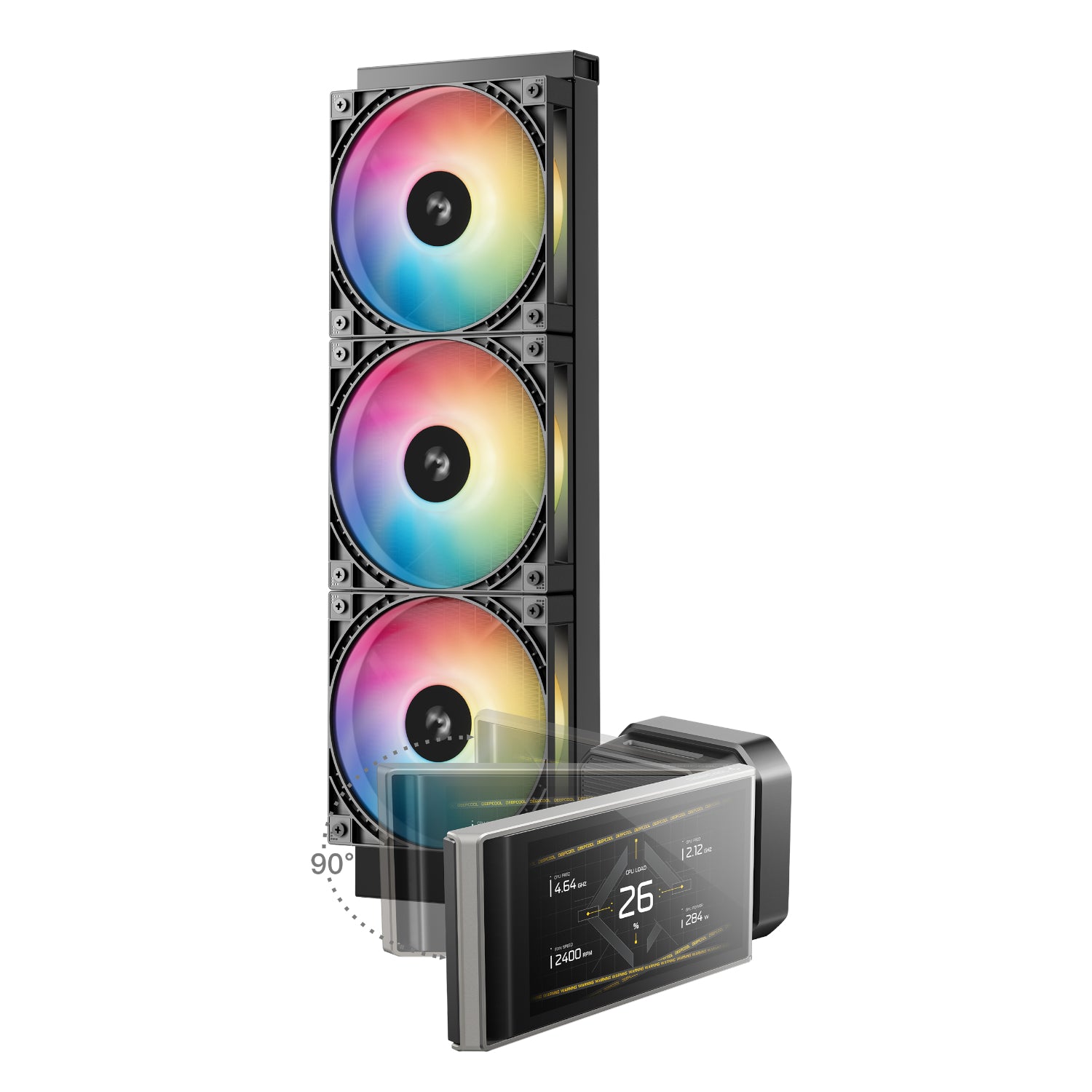 DeepCool LT360 VISION ARGB 4.5" LCD All-in-one CPU Liquid Cooler - Black-1