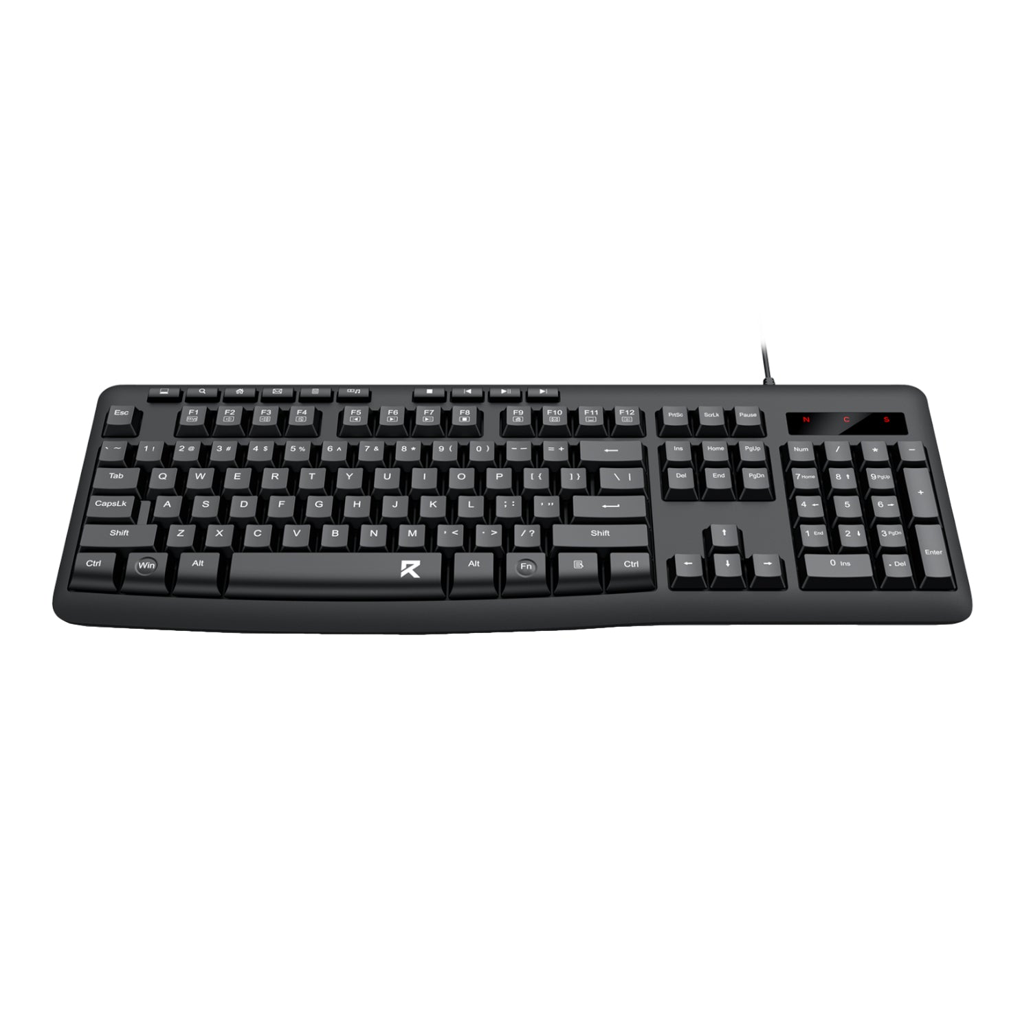 Redragon BK-7366 Full-size Ergonomic Membrane Office Keyboard - Black-2