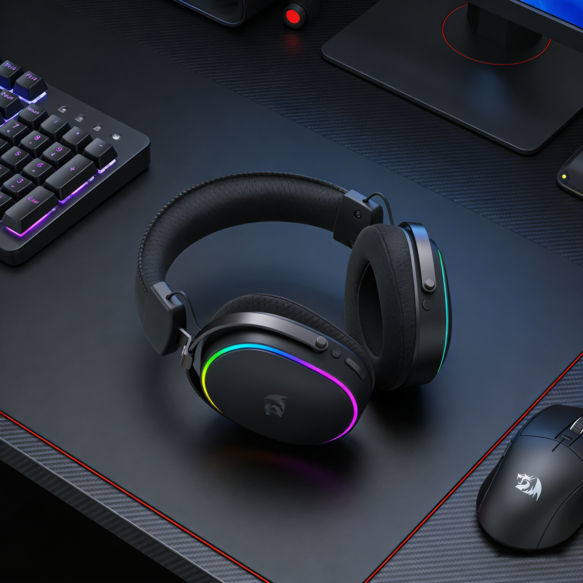 Redragon FURY WRS Over-Ear Wireless Gaming Headset - Black-6