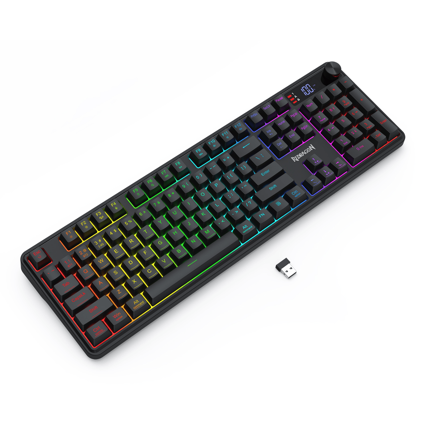 Redragon RM104 PRO VOLCANO RGB Wireless Membrane Gaming Keyboard - Black-3