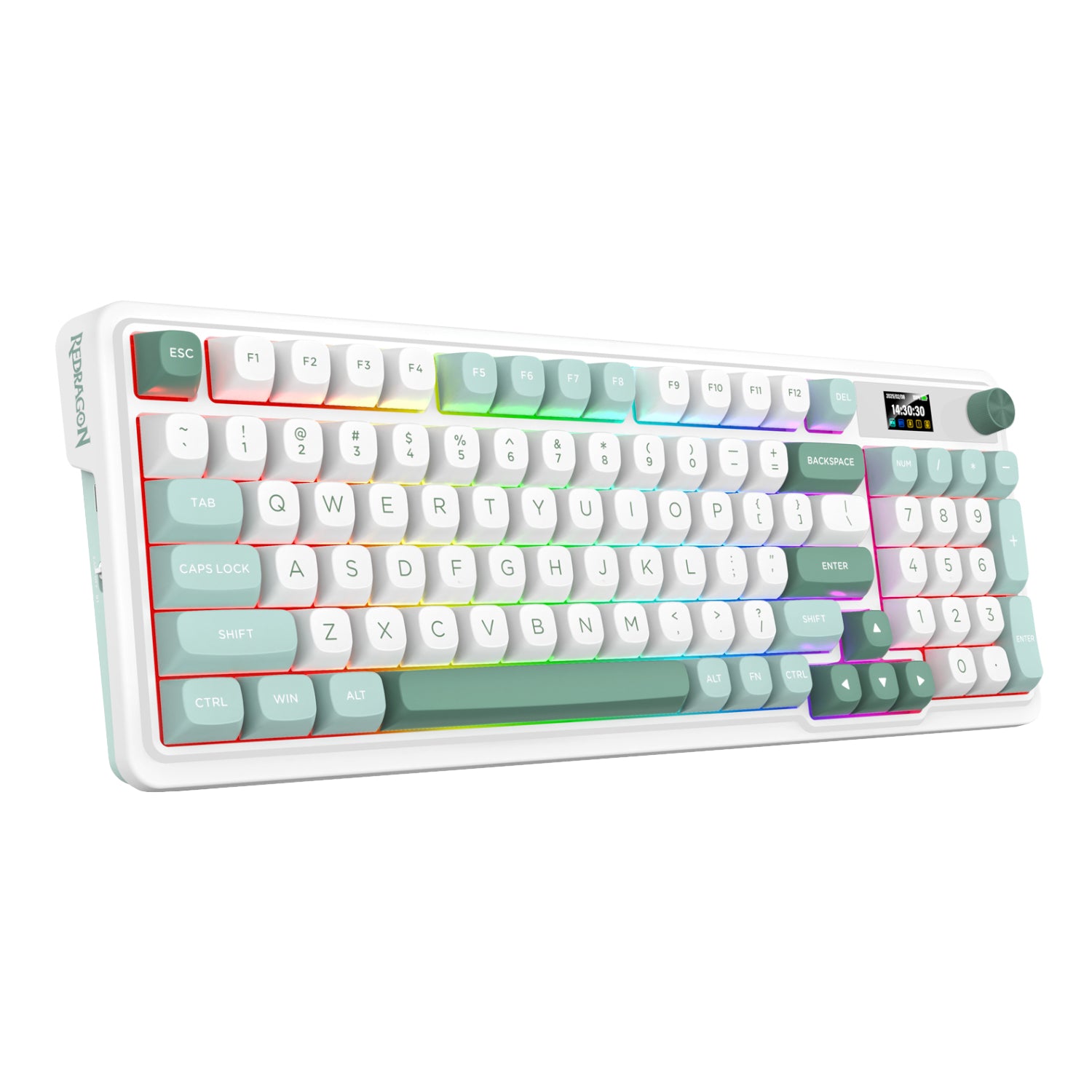 Redragon K719WGB GALATIN RGB PRO Full sized Wireless Gaming Keyboard - White-0