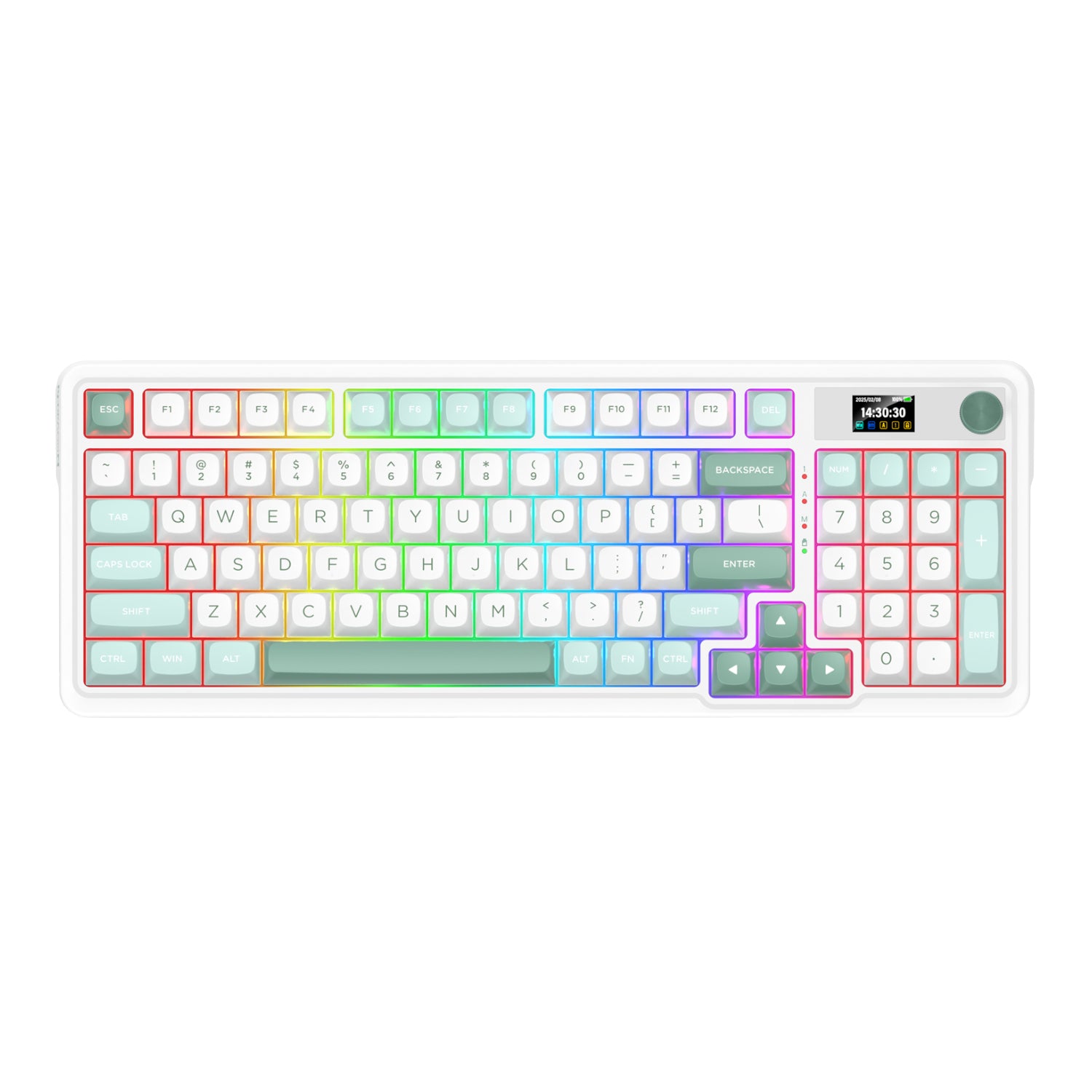 Redragon K719WGB GALATIN RGB PRO Full sized Wireless Gaming Keyboard - White-1