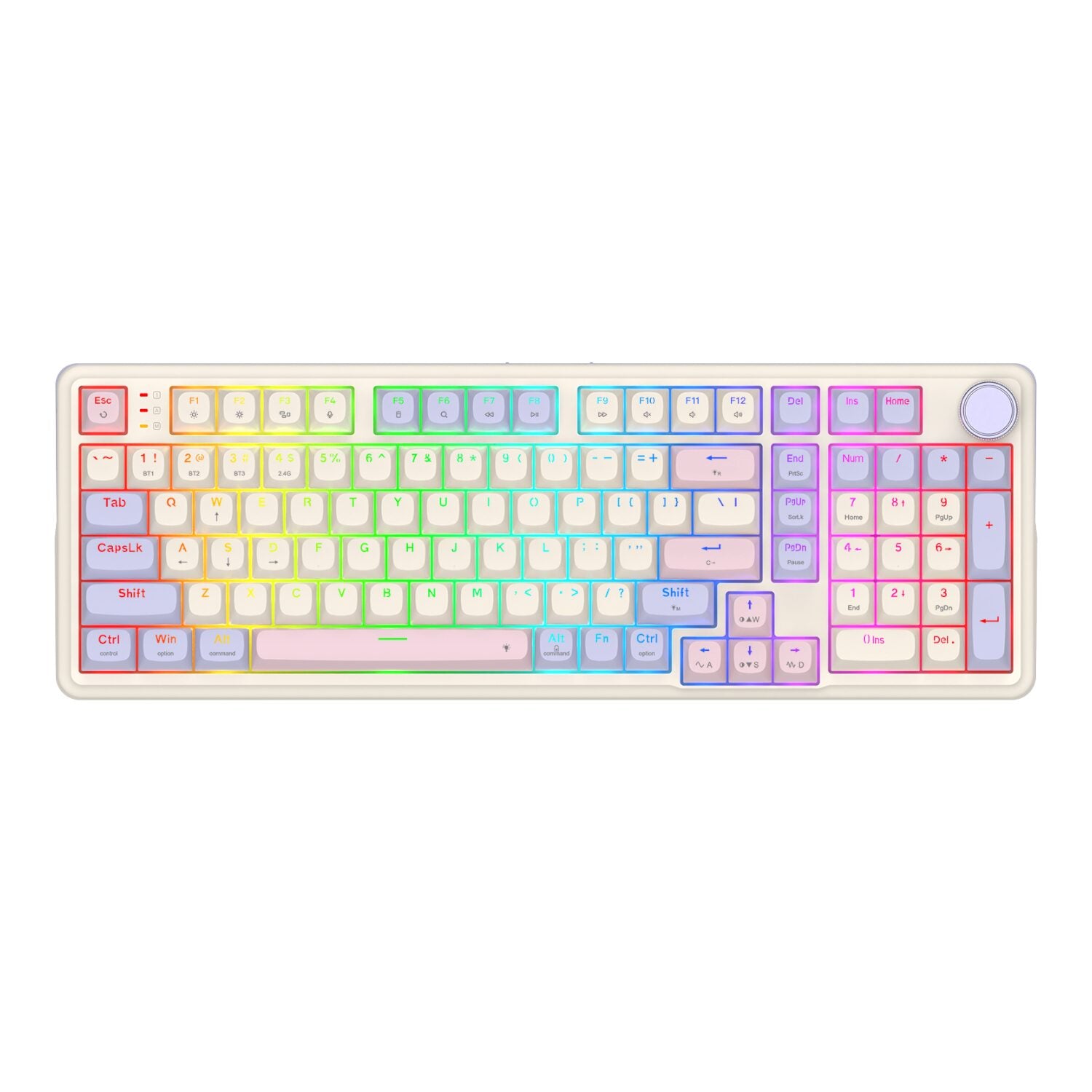 Redragon K768 EISA 100 RGB Wireless Gaming Keyboard - Lilac-0