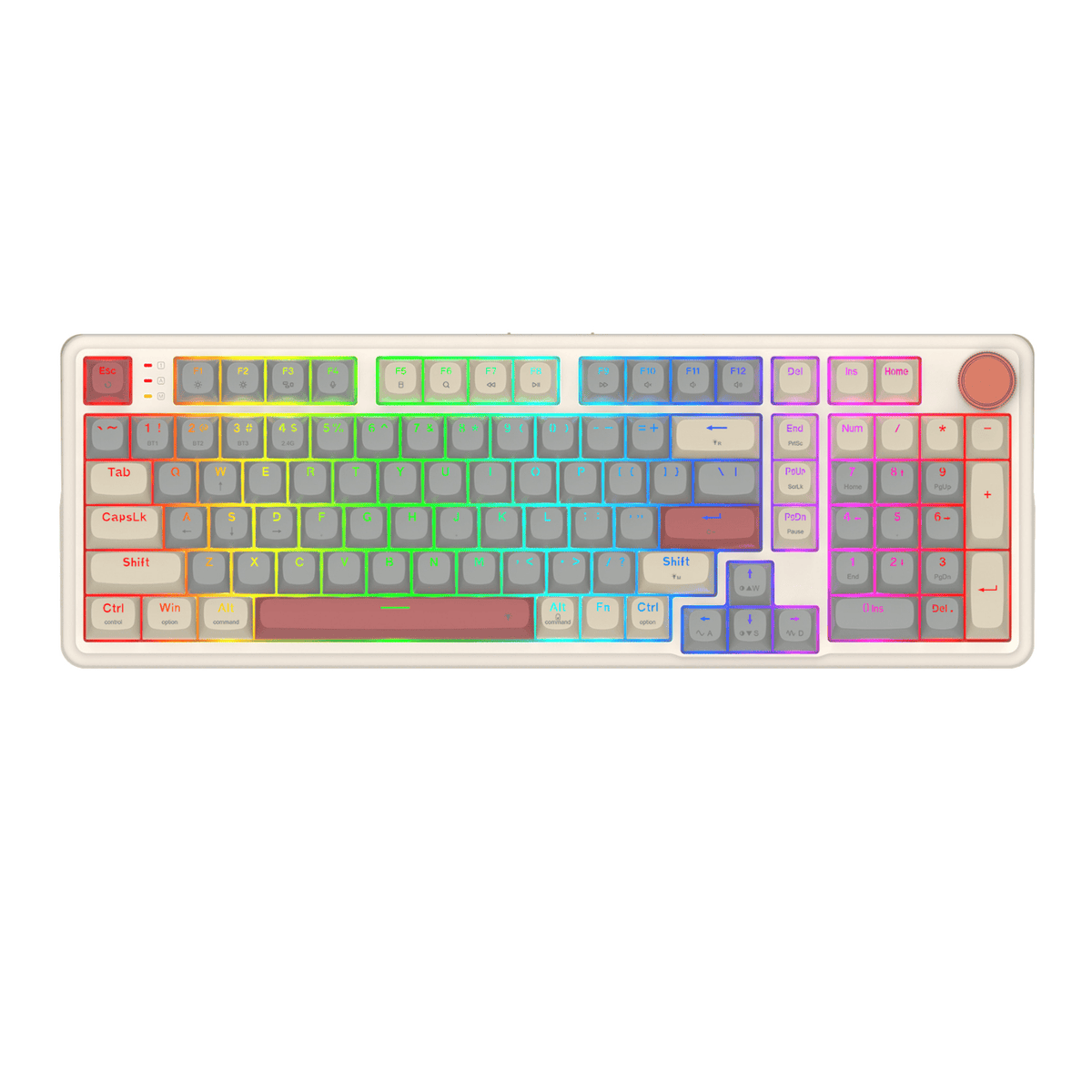Redragon EISA 100 Retro RGB Wireless Mechanical Keyboard - Cream/Grey-1