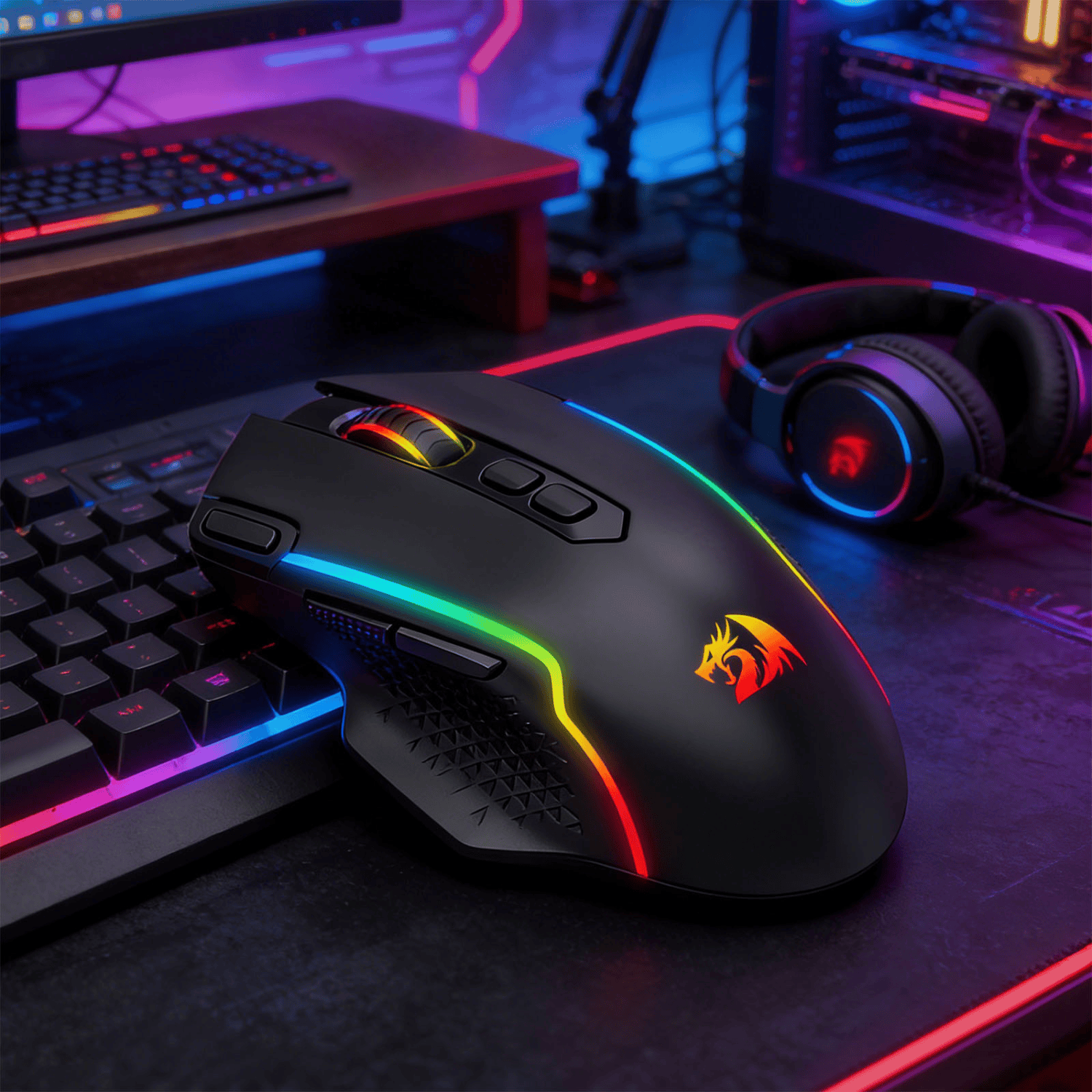 Redragon TAIPAN MAX 12000DPI Wireless Gaming Mouse - Black-6