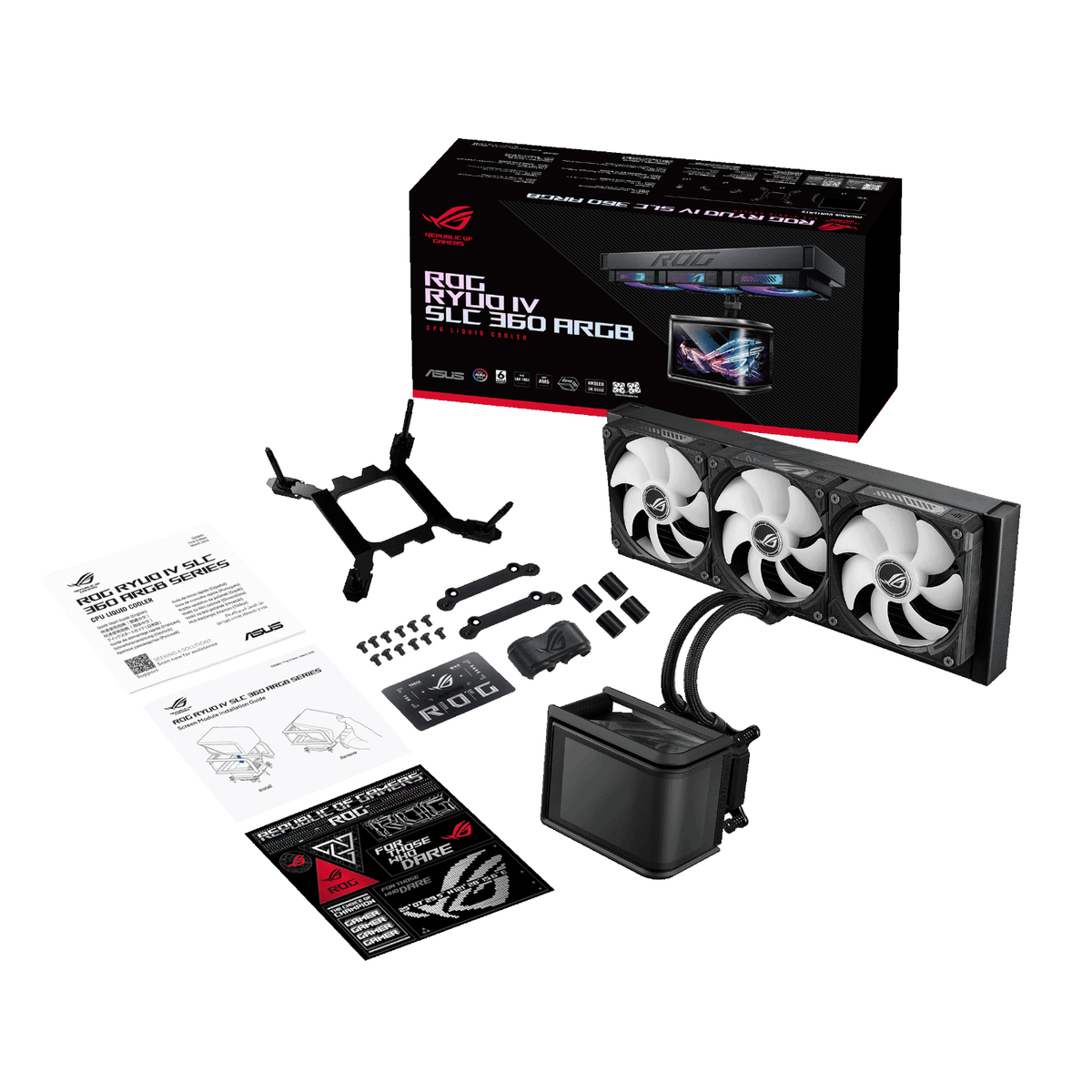 ASUS ROG Ryuo IV SLC 360mm ARGB Liquid CPU Cooler - Black-7