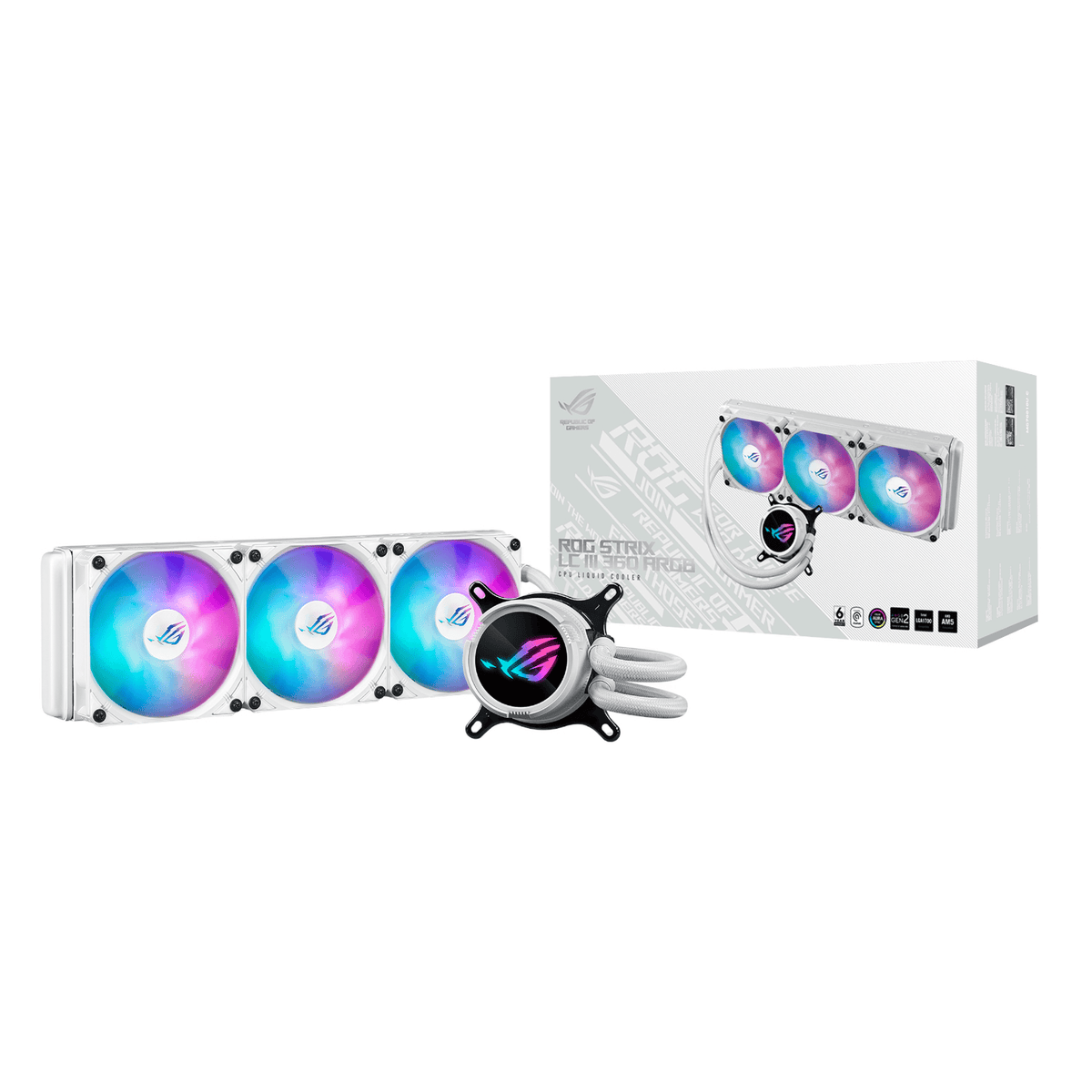 ASUS ROG Strix LC III 360mm ARGB White Edition Liquid CPU Cooler-0