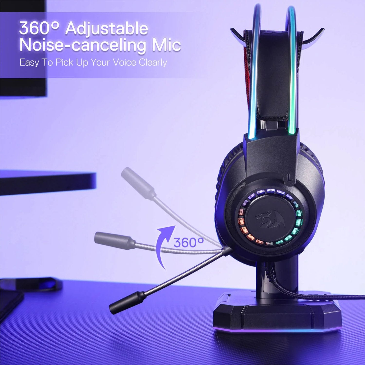 Redragon SCREAM Over-Ear RGB Gaming Headset - Black-2