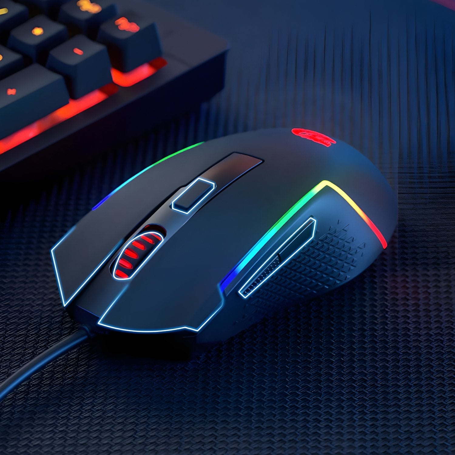 Redragon M616 TRIDENT 10000DPI RGB Gaming Mouse - Black-2