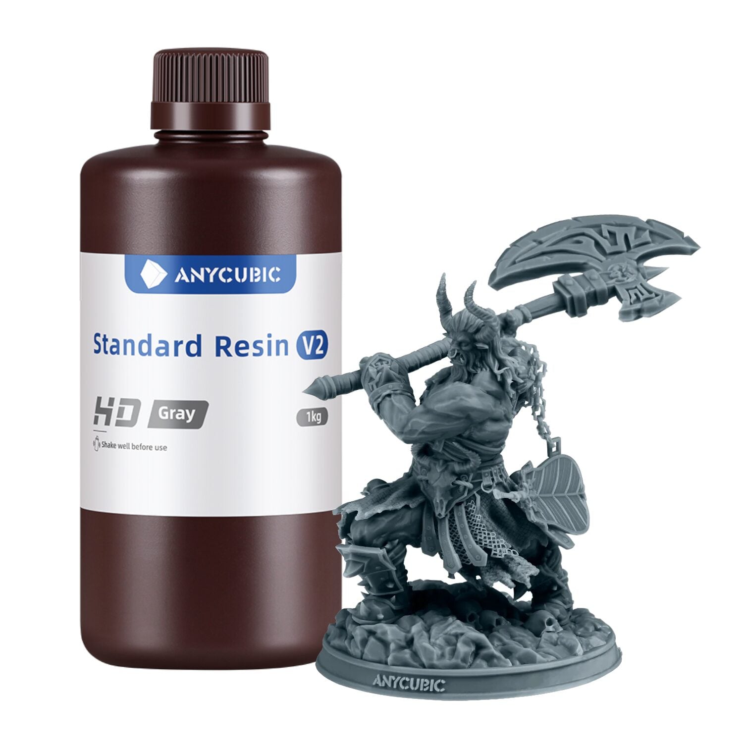 Anycubic Standard Resin V2 1kg - HD Grey-0
