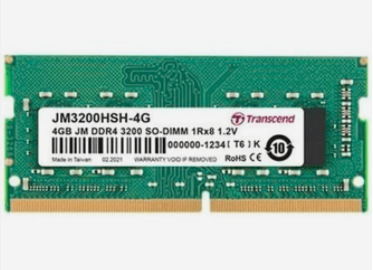 TRANSCEND 4GB DDR4 3200Mhz Notebook  SO-DIMM 1RX8 1GX8 CL22 1.2V