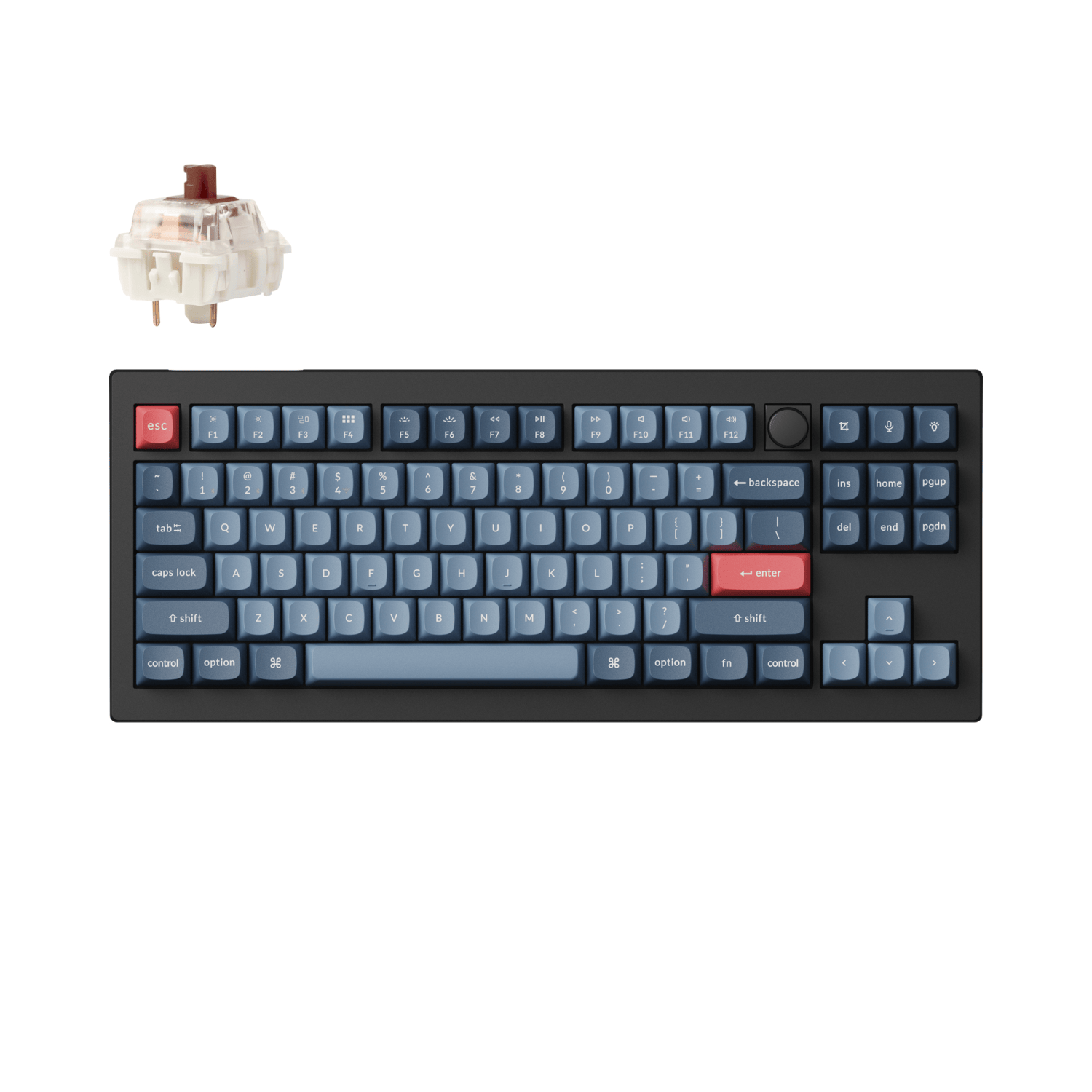 Keychron V3 Max QMK/VIA 80% Wireless Custom Mechanical Keyboard (Brown Switch) – Carbon Black-0