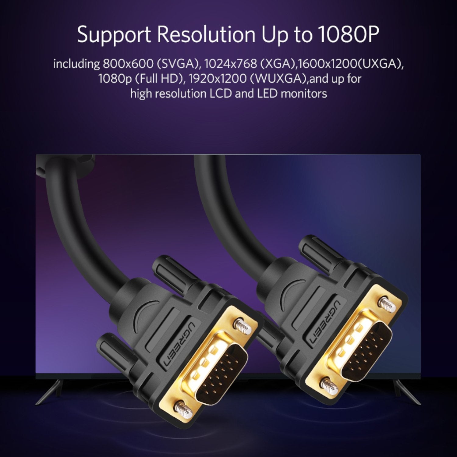 UGreen VG101 VGA Male to Male Cable 3M-4