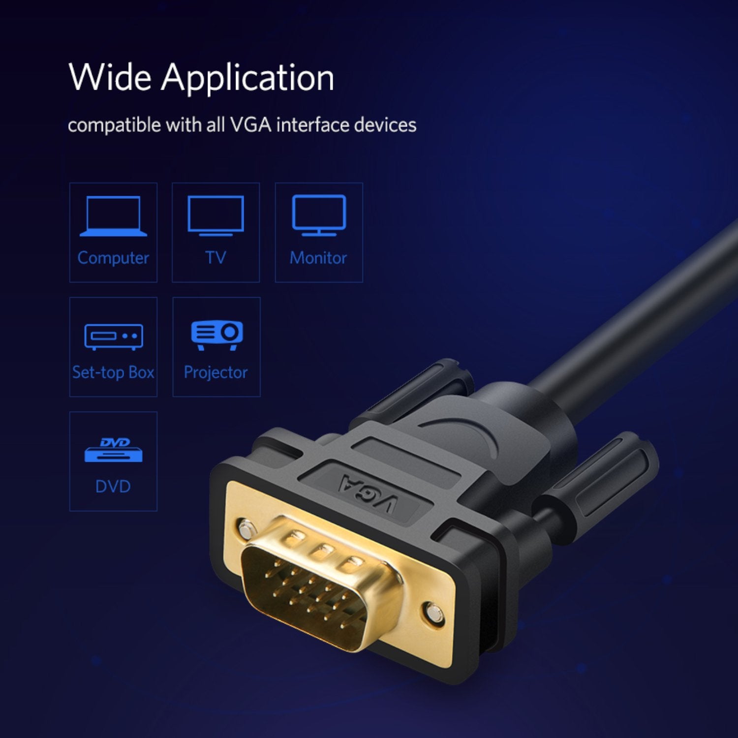 UGreen VG101 VGA Male to Male Cable 3M-5