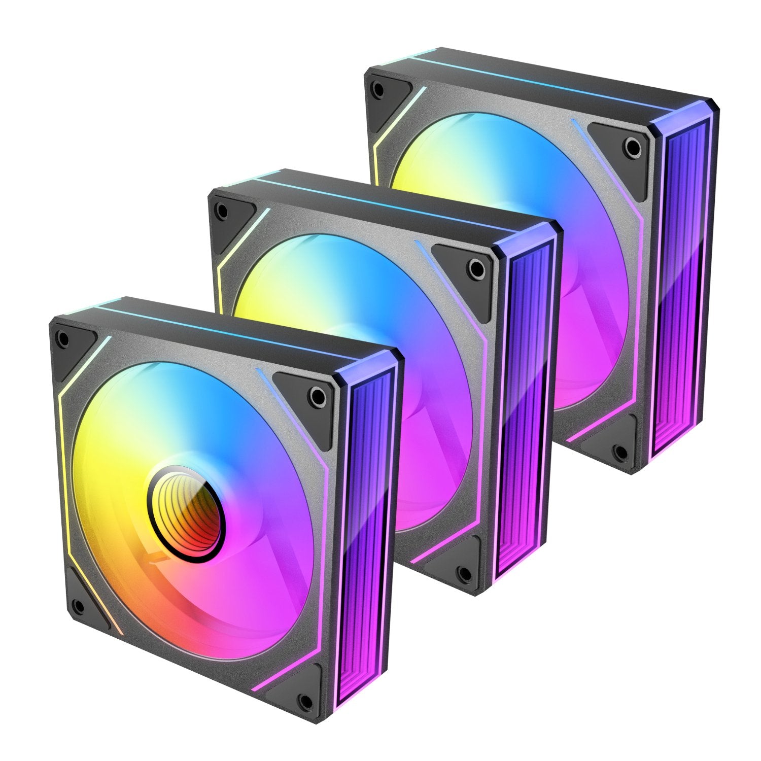 Antec VISION PWM 120mm ARGB Infinity Mirror Case Fan 3 Pack Black-1
