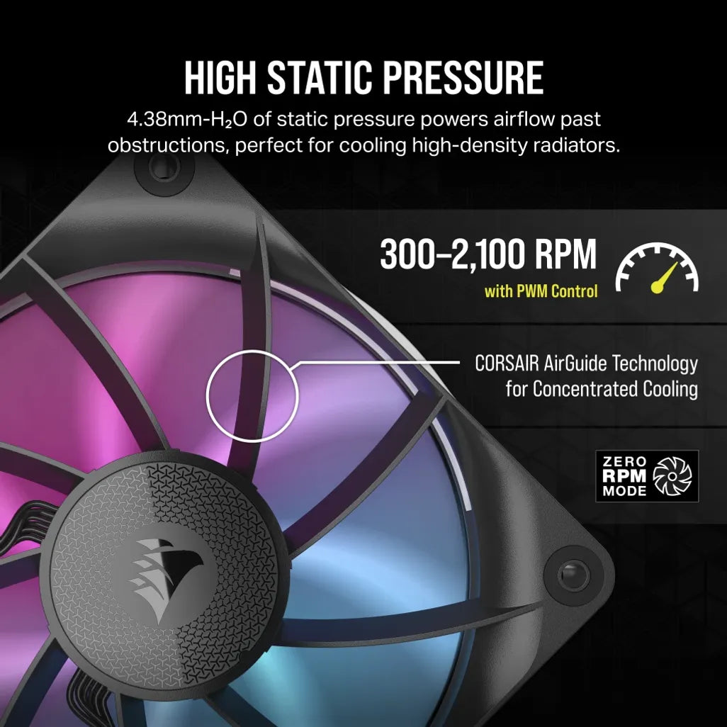 CORSAIR RX RGB Series; iCUE LINK RX120 RGB; 120mm Fan; Triple Pack