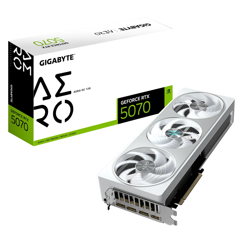 GIGABYTE nVidia GeForce RTX™ 5070 AERO OC - 12GB GDDR7 HDMIx1/DPx3