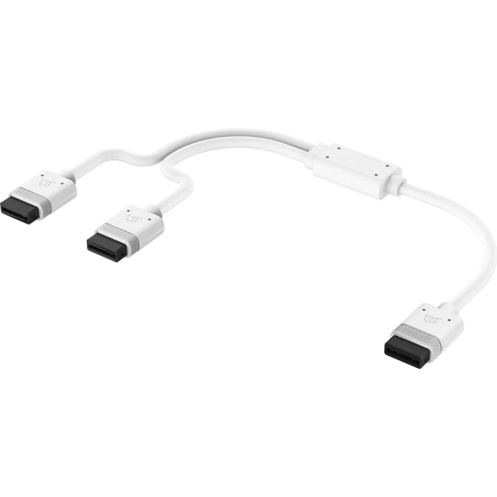 CORSAIR iCUE LINK Cable; 1x 600mm Y-Cable with Straight connectors; White