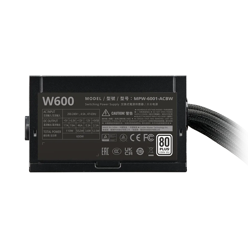 Cooler Master Elite NEX W600 230V A/EU BK Cable & mesh