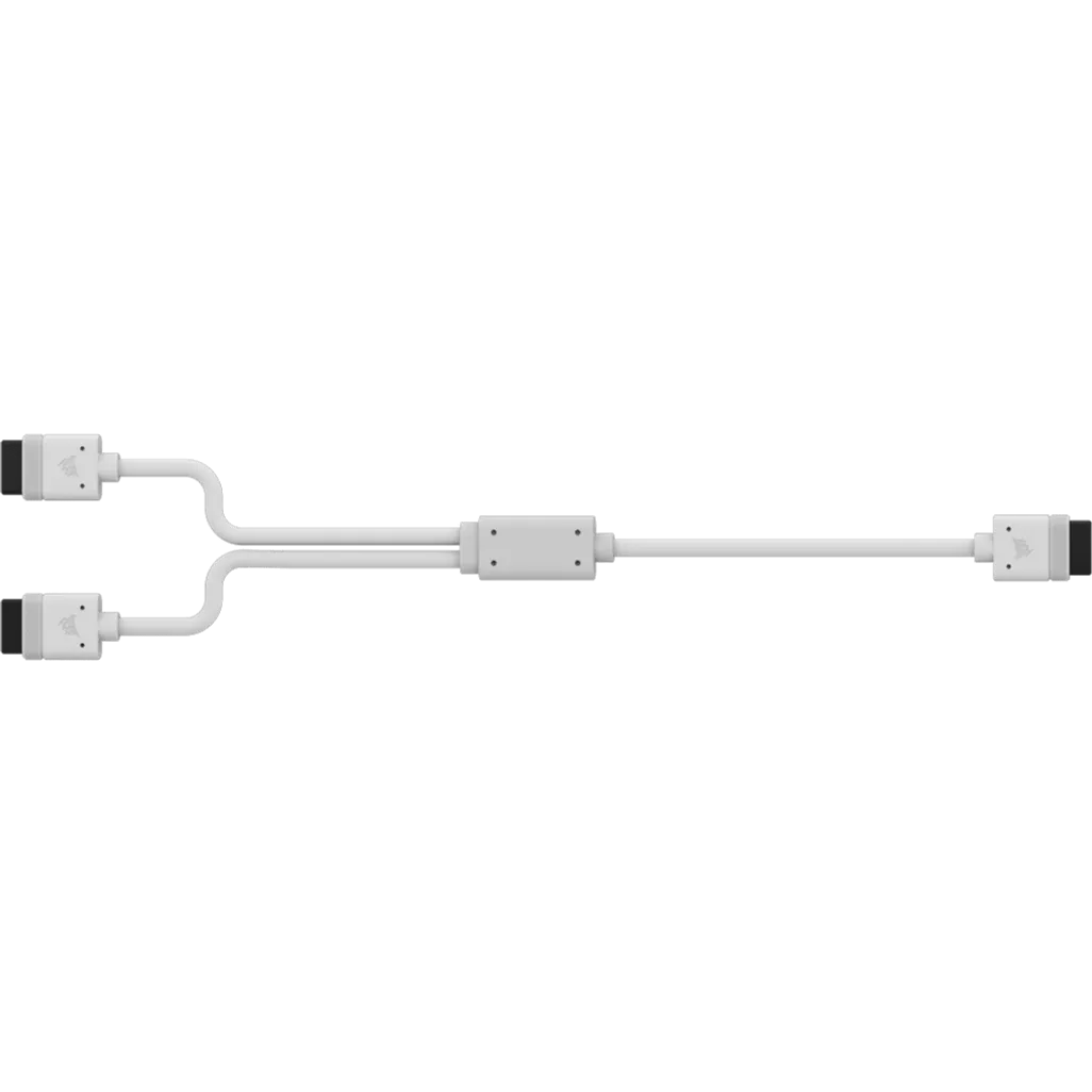 CORSAIR iCUE LINK Cable; 1x 600mm Y-Cable with Straight connectors; White