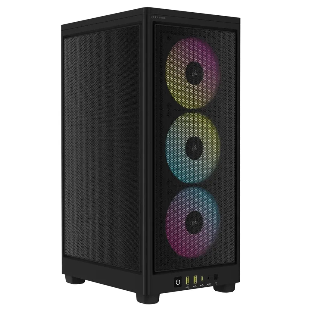 2000D ICUE Airflow Tempered Glass Mid-Tower; Black; AF Slim fans/SF PSU only