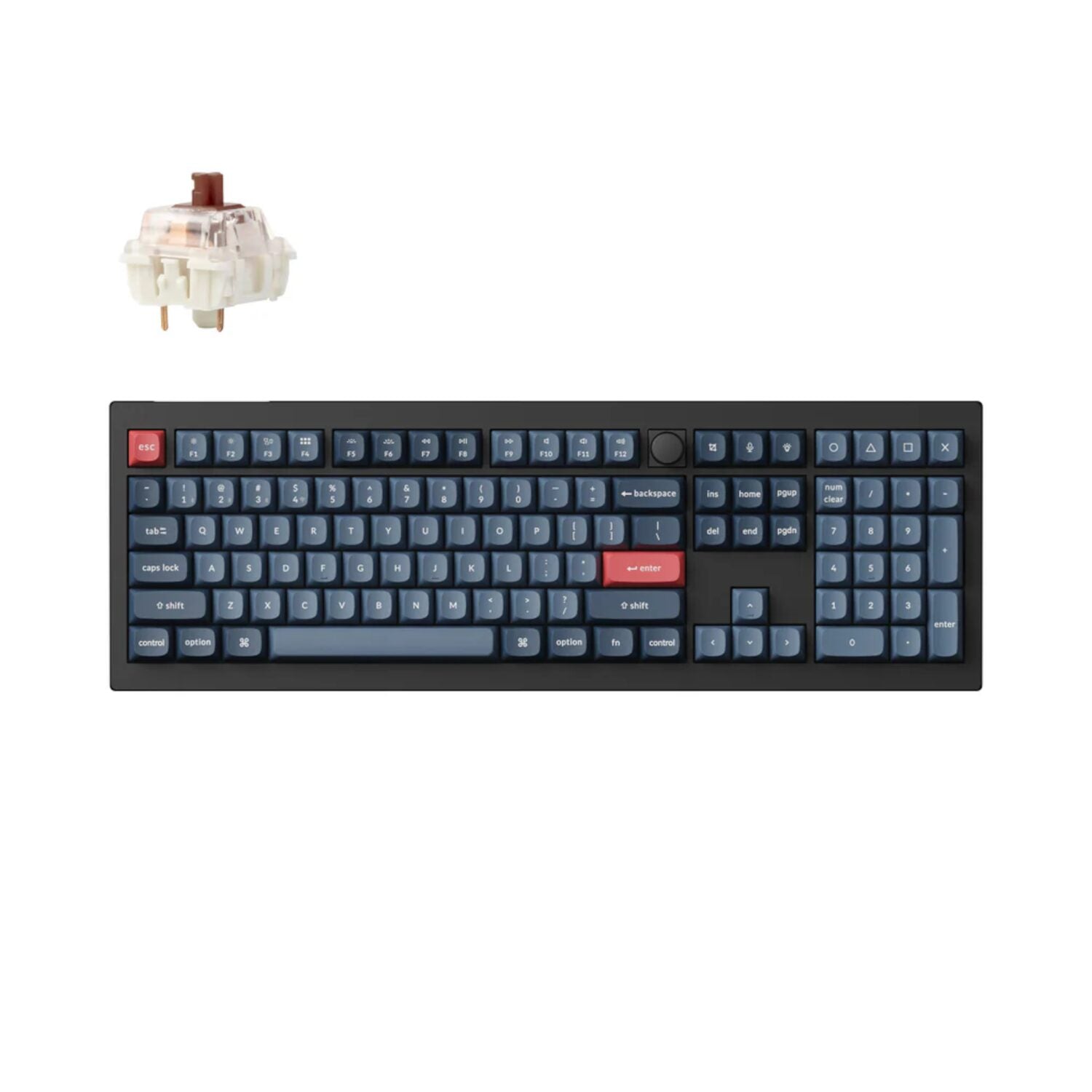 Keychron V6 Max Wireless Custom Keyboard - BROWN Switch-0