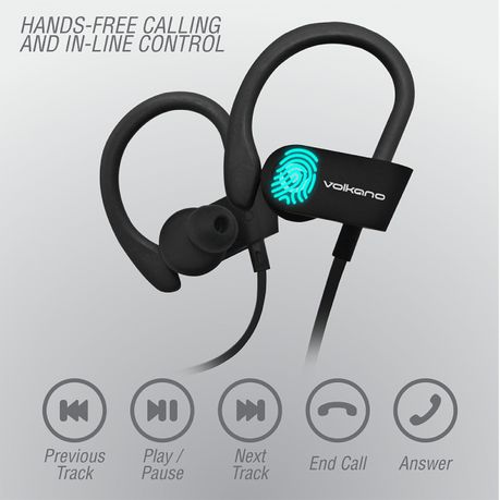 Volkano Race series Bluetooth Sport earhook earphones - black