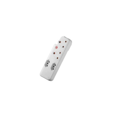 SWITCHED 3 PIN Adaptor -2x16A2X5A 3PIN Euro+Medium Surge