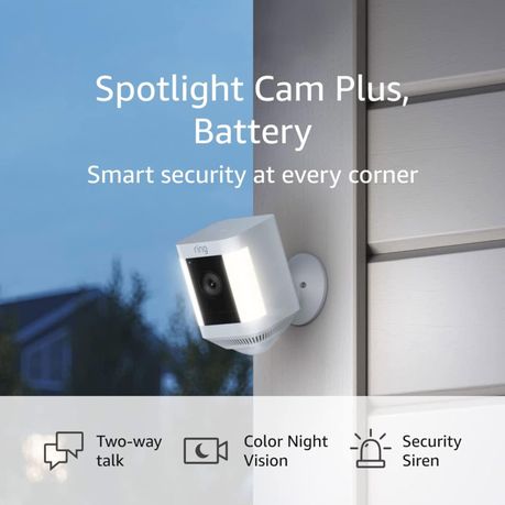Ring Spotlight Cam Plus Battery (2 Pack) White