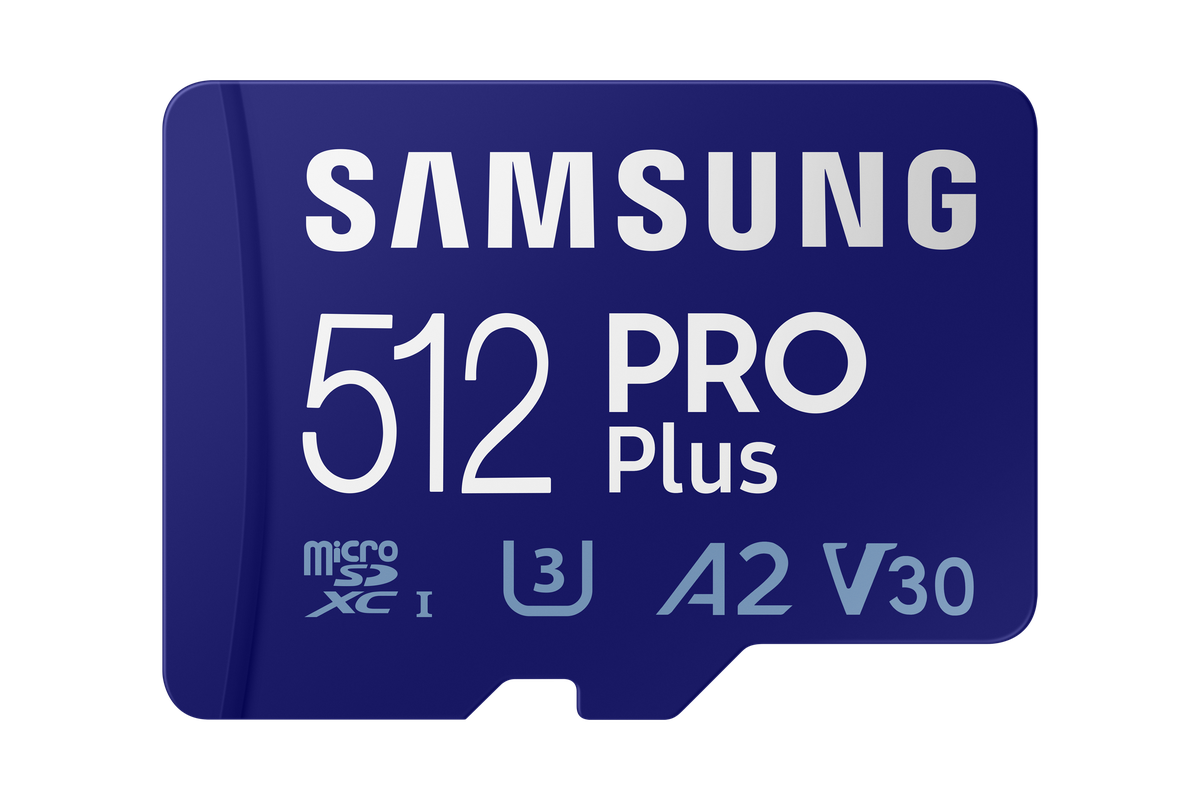 Samsung MB-MD512SA PRO Plus microSDXC 512GB Memory Card; Read : up to 180MB/s Write : up to 130MB/s  with UHS-1 interface; Speed