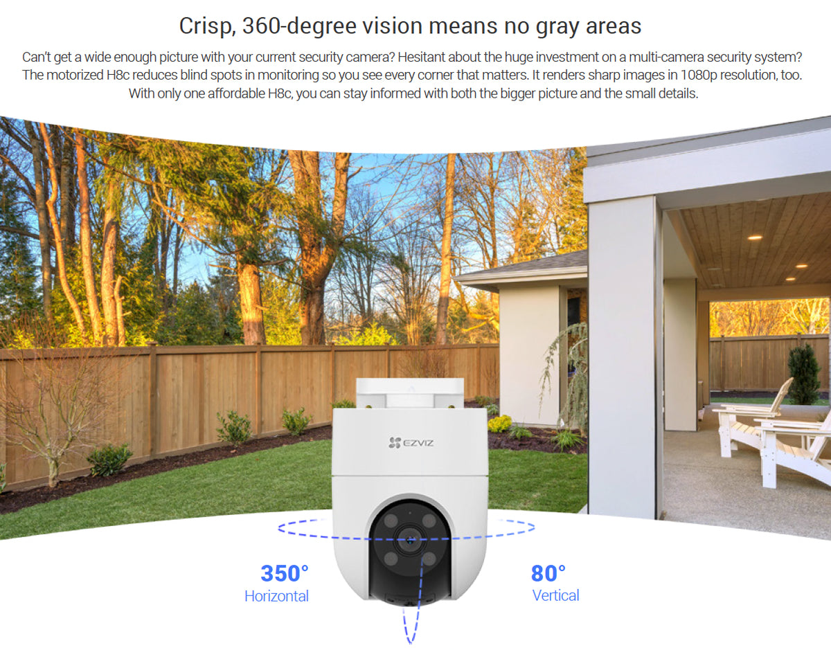 EZVIZ H8C Full HD Outdoor Pan/Tilt Security WiFi Camera