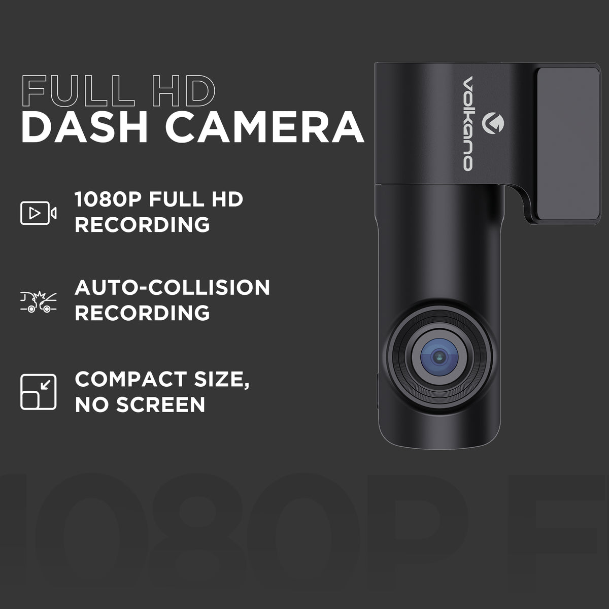 Volkano Vigilance series FHD Dash camera - Black