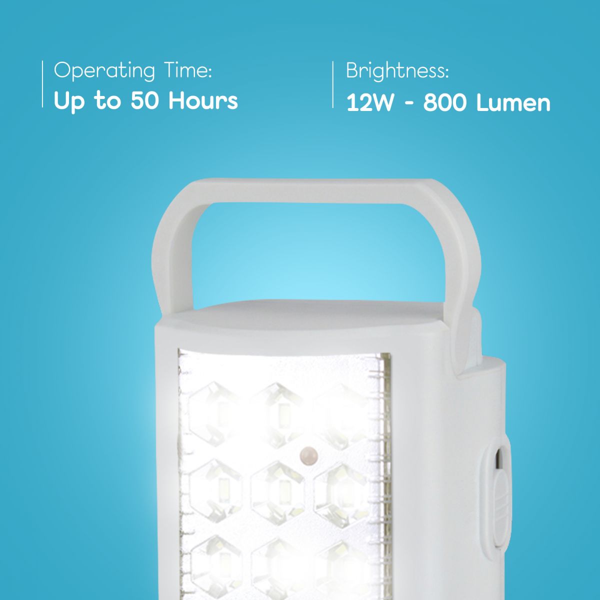 SWITCHED Rechargeable Emergency Lantern with Power Bank 800 Lumen - White