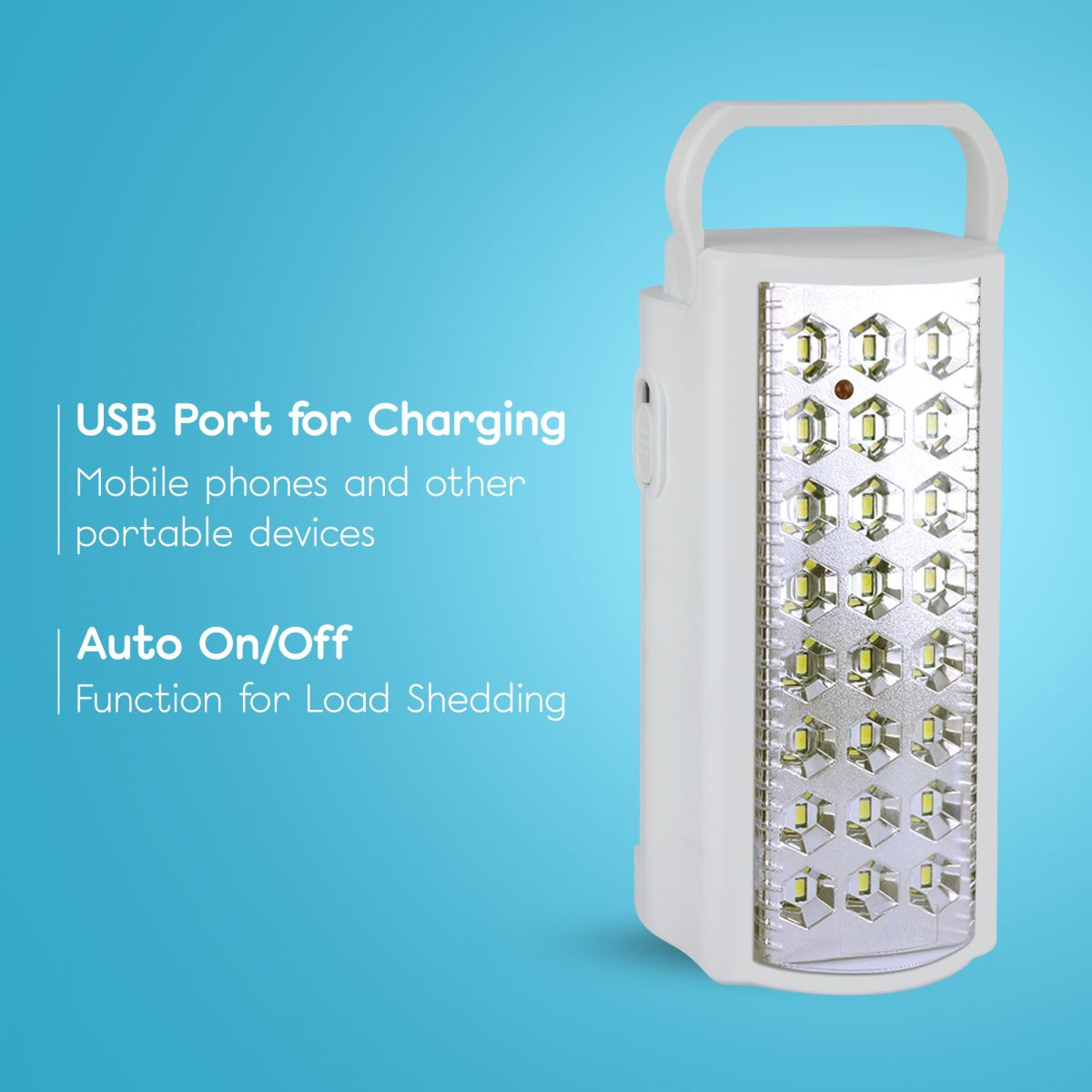 SWITCHED Rechargeable Emergency Lantern with Power Bank 800 Lumen - White