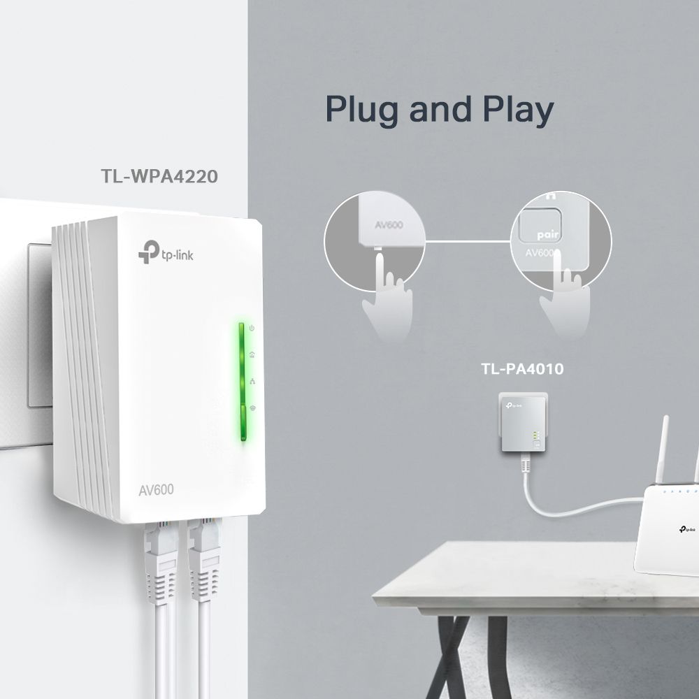TP-Link TL-WPA4221 KIT AV600 Powerline Wi-Fi Kit