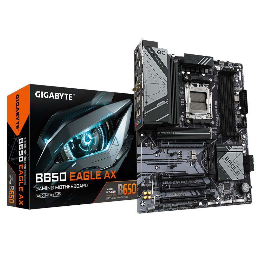 GIGABYTE AMD B650 EAGLE for 3rd/4th/5th Generation AMD Ryzen™ processors; 4x Dual DDR4; 3x M2; HDMI; DP.