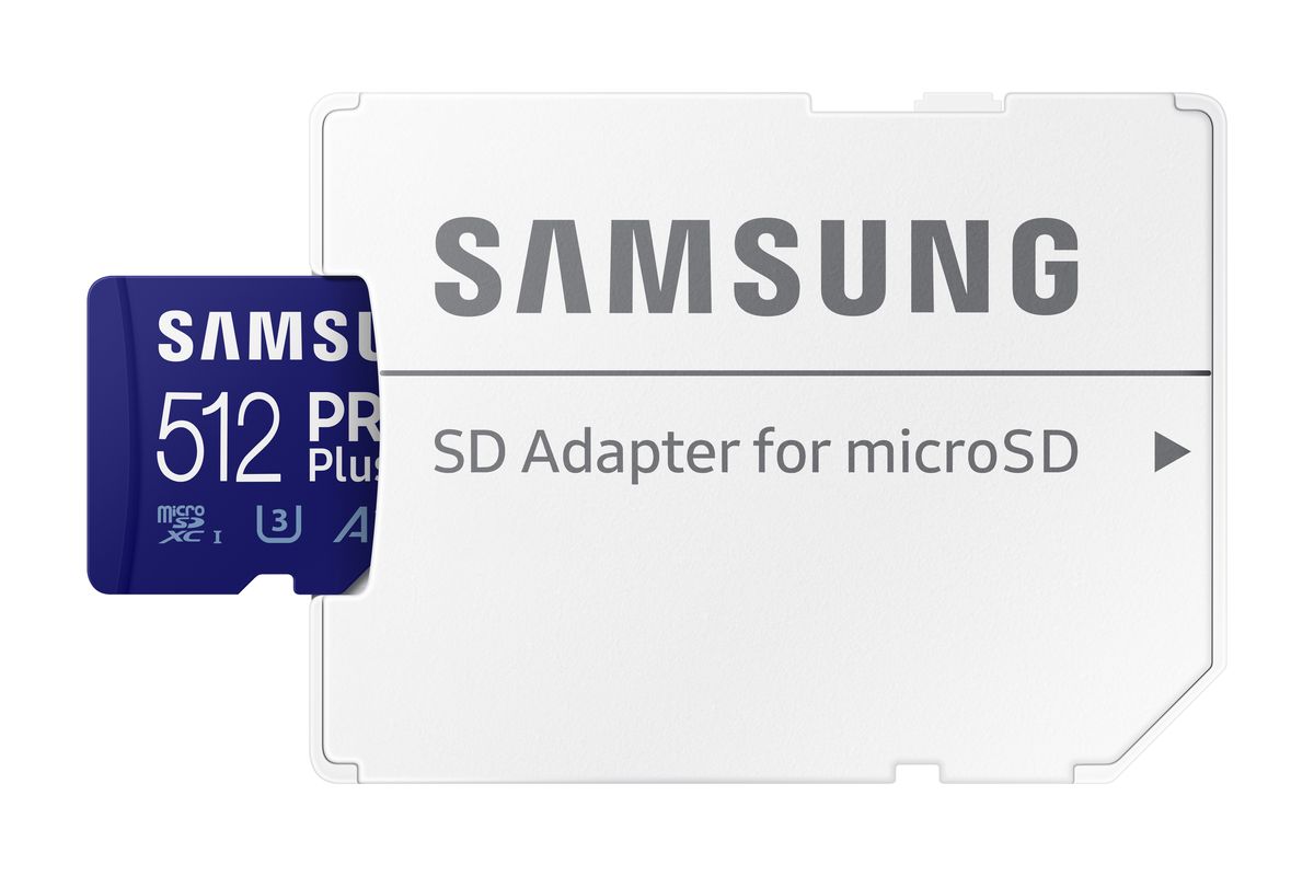 Samsung MB-MD512SA PRO Plus microSDXC 512GB Memory Card; Read : up to 180MB/s Write : up to 130MB/s  with UHS-1 interface; Speed