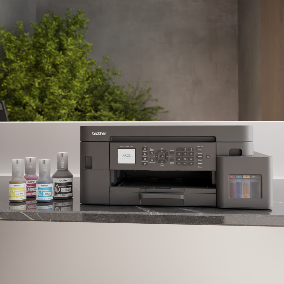 Brother Colour Ink Tank A4 4-IN-1 Print Copy Scan Fax/ USB/ Wired Wireless/ WiFi Direct/ Duplex Print only (5 YR / 50 000 Page Carry In Warranty)