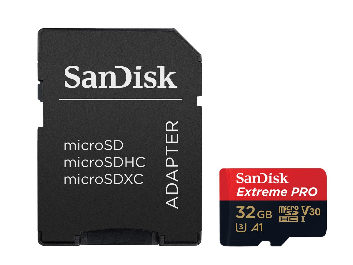 SANDISK EXTREME PRO MICROSDHC 32GB AND SD ADAPTER AND RESCUEPRO DELUXE 100MBS A1 C10 V30 UHS I U3