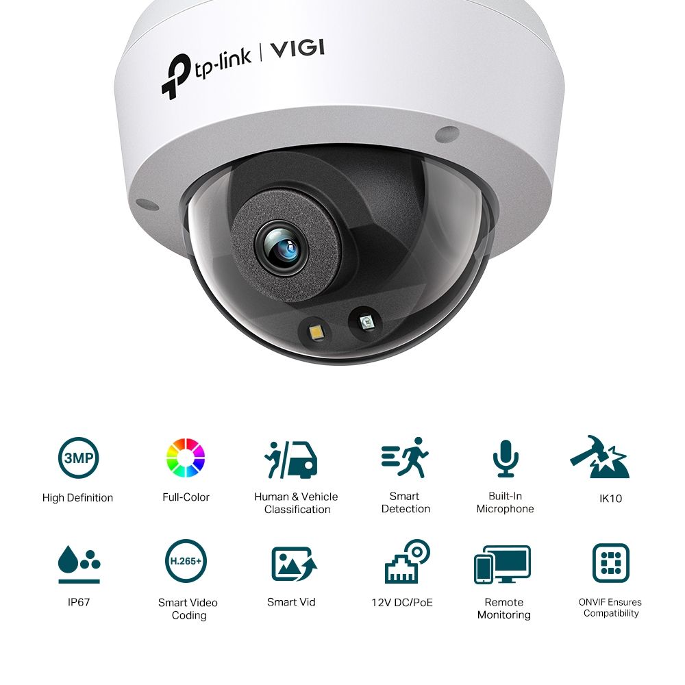 TP-Link Vigi C230 3MP 2.8mm Full-Colour Dome Network Camera