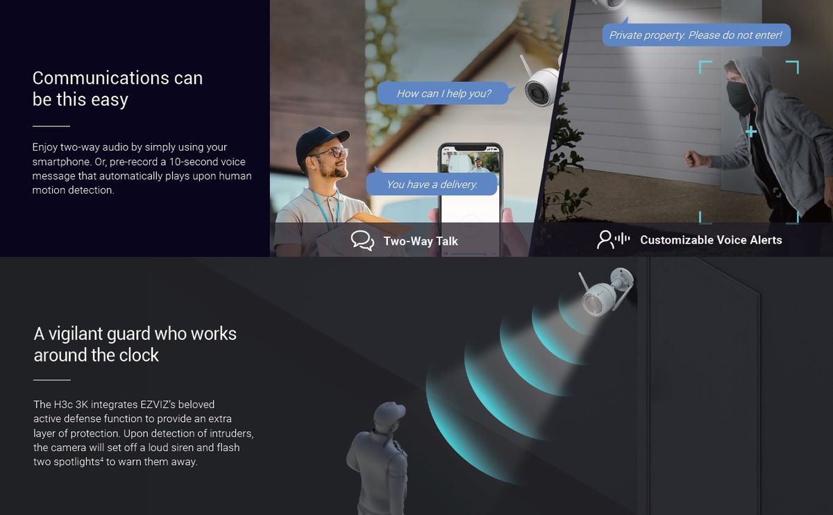 EZVIZ H3C 3K (5MP) Wi-Fi AI Colour Night Smart Home Outdoor Camera