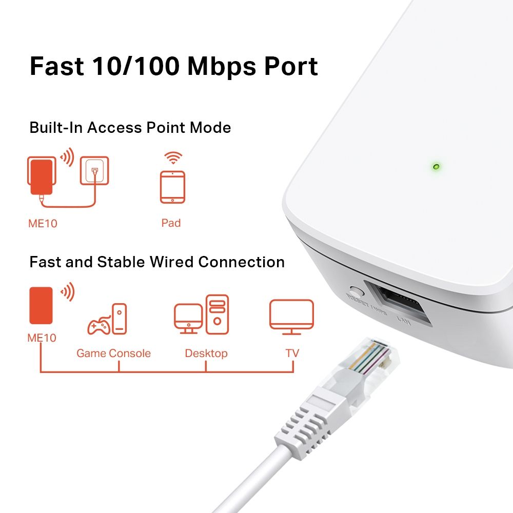 TP-Link Mercusys ME10 300Mbps Wi-Fi Range Extender