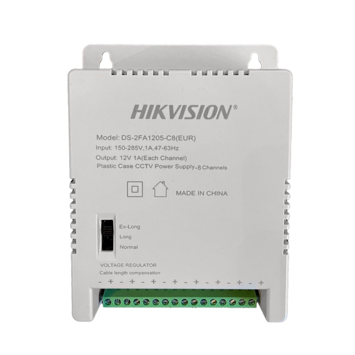 Hikvision 12 Volts 8 Channel CCTV Power Supply - DS-2FA1205-C8 (EUR)