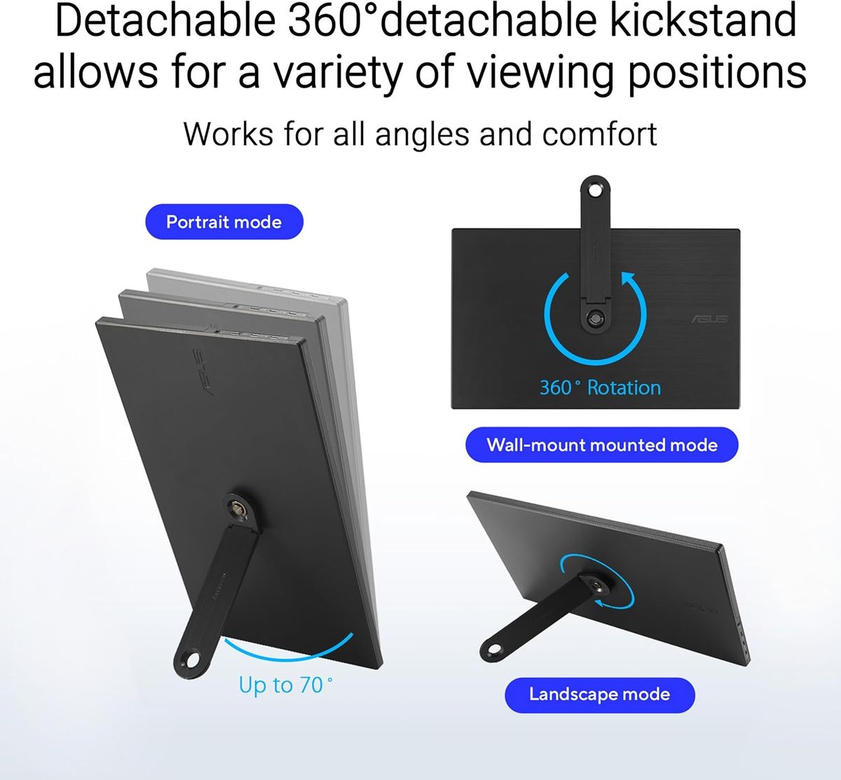ASUS ZenScreen MB169CK Portable USB Monitor- 16 inch (15.6 inch viewable); Full HD; IPS; dual USB Type-C; Flicker Free; Blue Lig