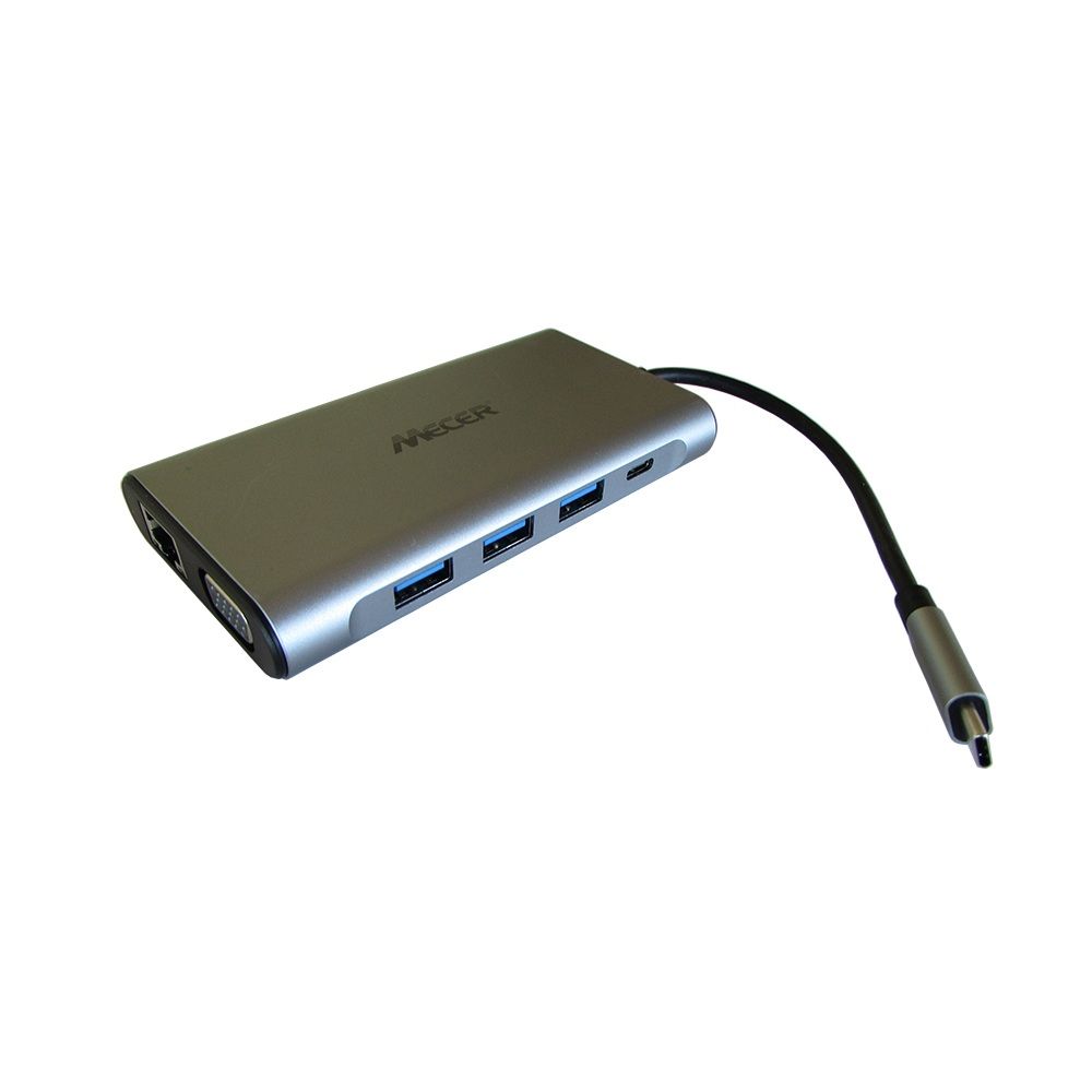 Type C Universal Docking Station W/ VGA x1/ HDMI x1/ USB3.0 x3/ TF&SD/ RJ45 x1/ Audio Jack/ PD Support up to 100W/ cable in15cm.