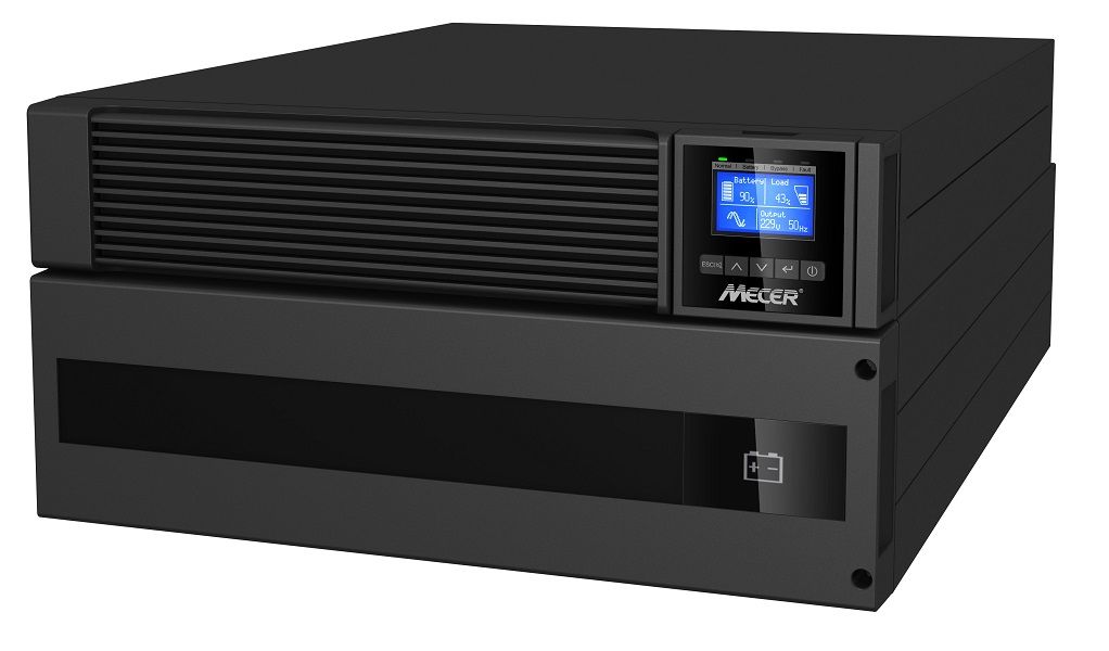 MECER RT 6KVA ON-LINE RACKMOUNT [2U] UPS PF:1.0 with SNMP card + 1 set Rail Mount Kit Included (EXCLUDES EBM-20-9 Battery Bank)