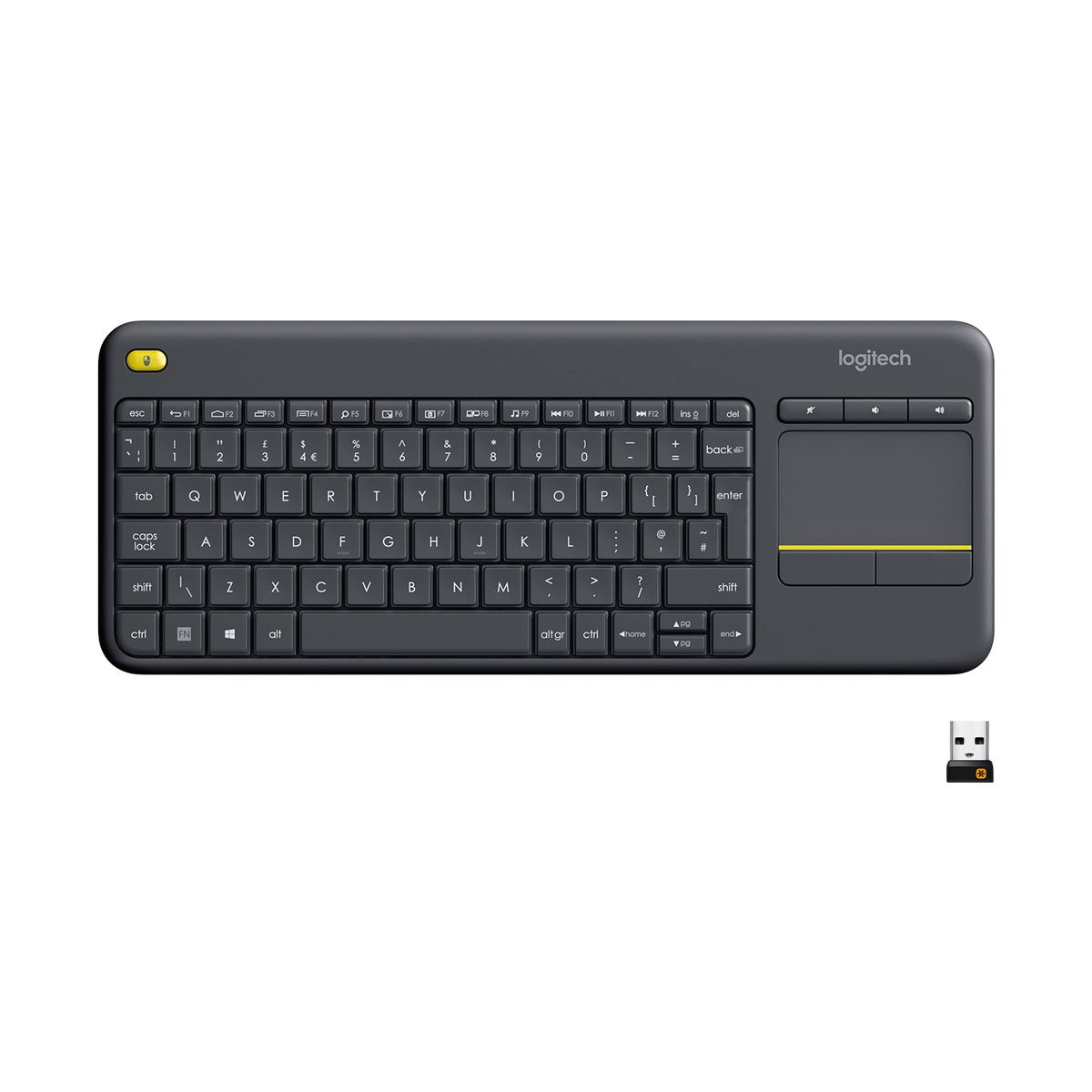 Logitech K400 Plus Wireless Touch Keyboard - Dark Grey